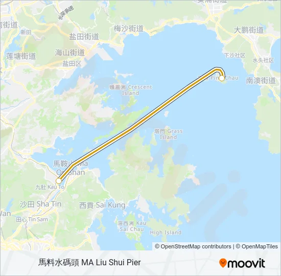 馬料水 - 東平洲 Ferry Line Map