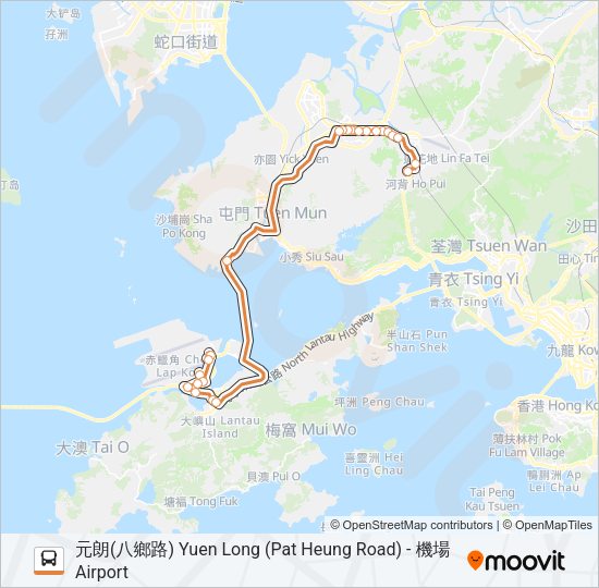 巴士E36的線路圖