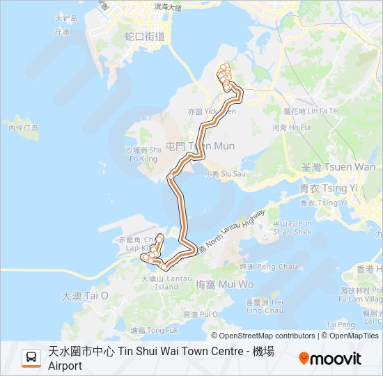 巴士E37的線路圖