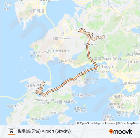 巴士E36P的線路圖