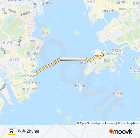 巴士港珠線的線路圖