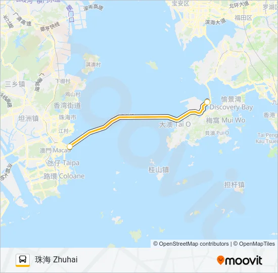 巴士港珠線的線路圖
