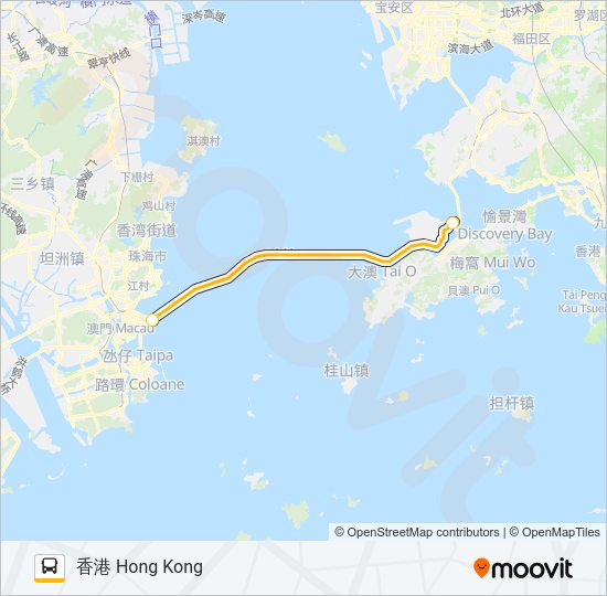 巴士港珠線的線路圖