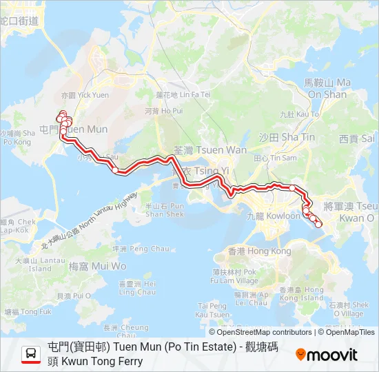 258X Bus Line Map