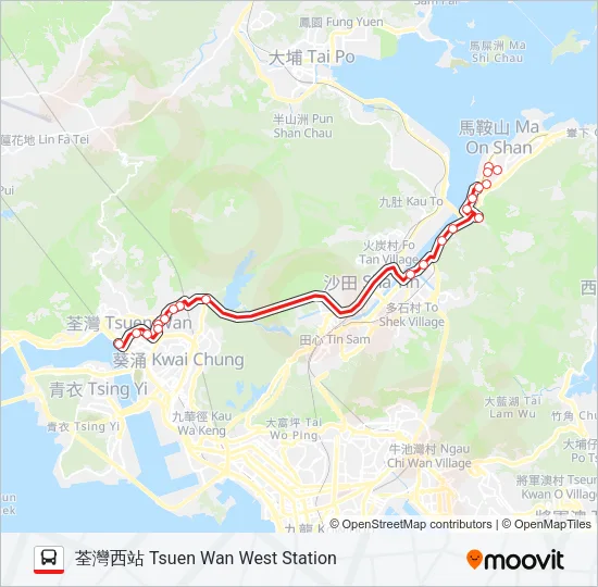 43X Bus Line Map