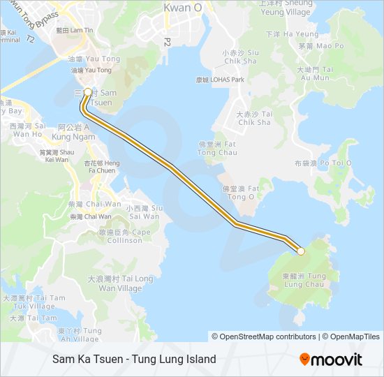 三家村 -  東龍島 Ferry Line Map