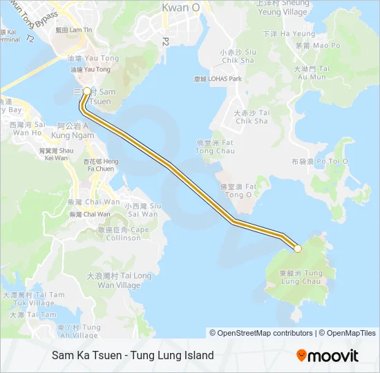 三家村 -  東龍島 Ferry Line Map
