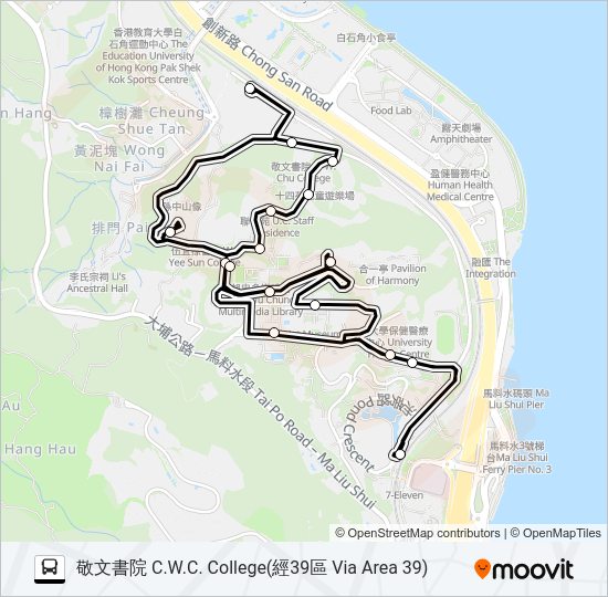 巴士H的線路圖