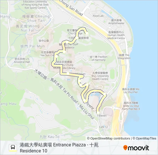 NR834 Bus Line Map