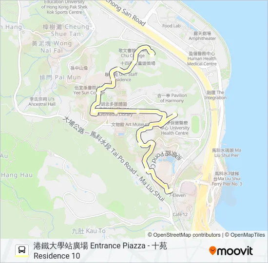 NR834 Bus Line Map