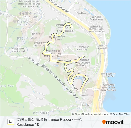 NR834 Bus Line Map