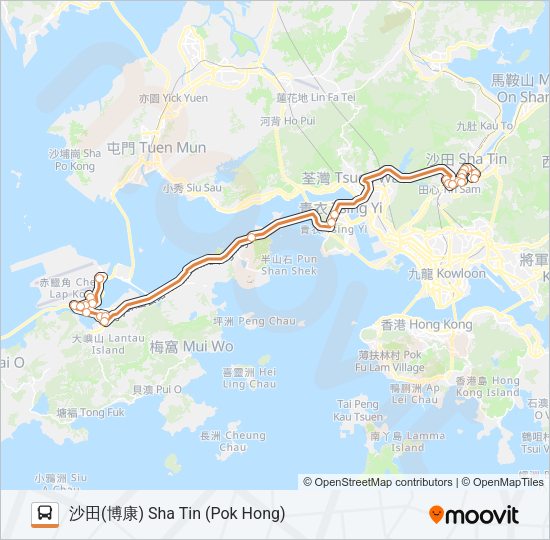 巴士E42的線路圖