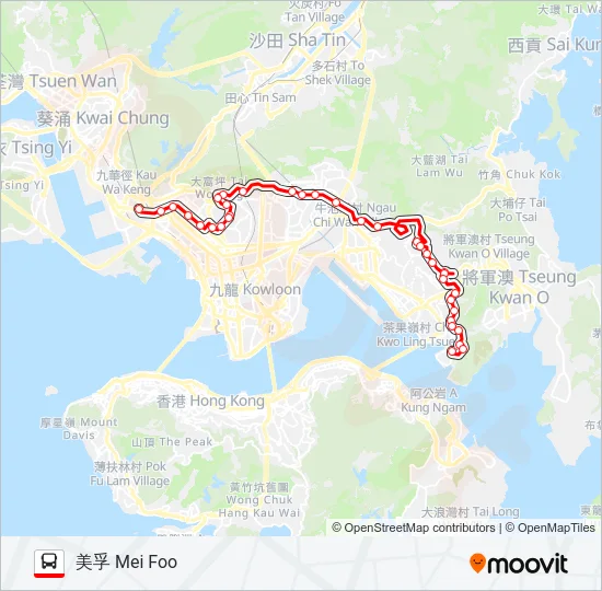 N214 Bus Line Map
