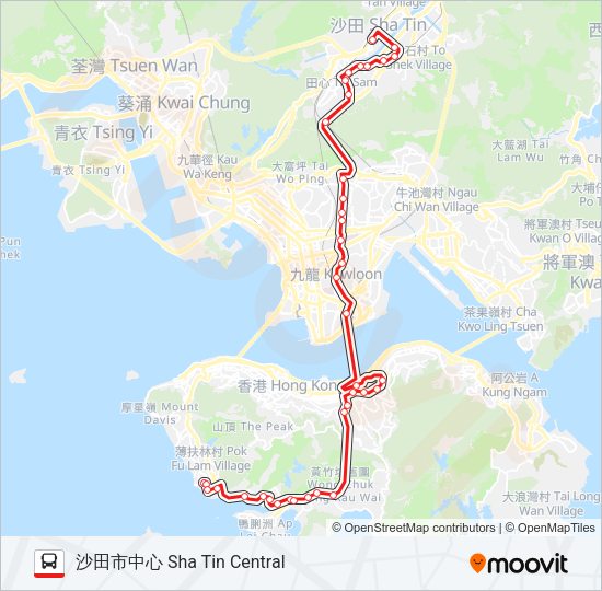 巴士N170的線路圖