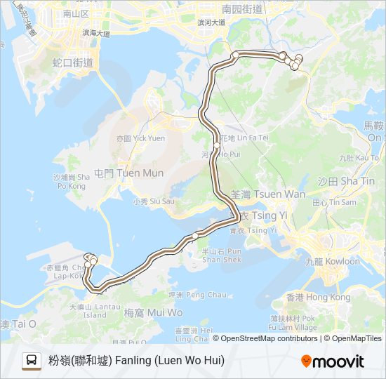 巴士A43P的線路圖