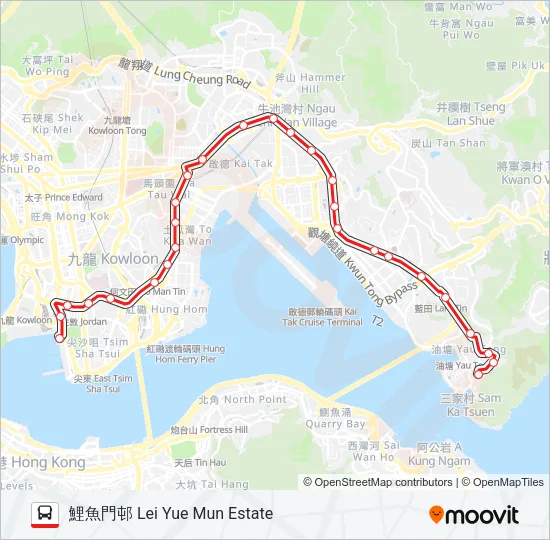 14 Bus Line Map