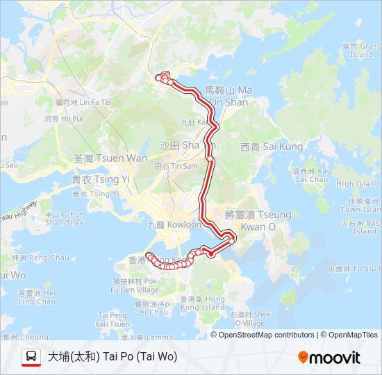 巴士N307的線路圖