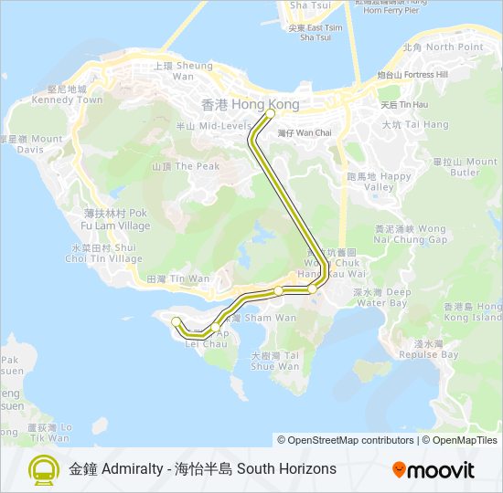 南港島綫 SOUTH ISLAND LINE subway Line Map