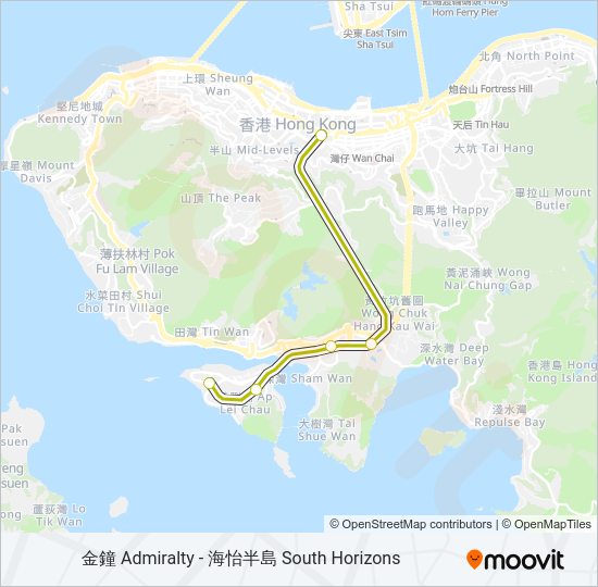 地鐵南港島綫 SOUTH ISLAND LINE的線路圖