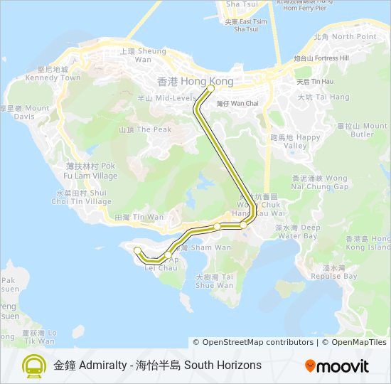 地鐵南港島綫 SOUTH ISLAND LINE的線路圖