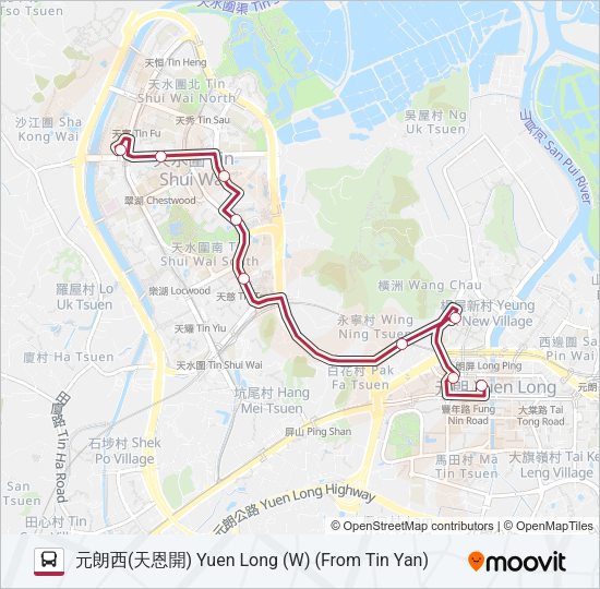 巴士K73的線路圖