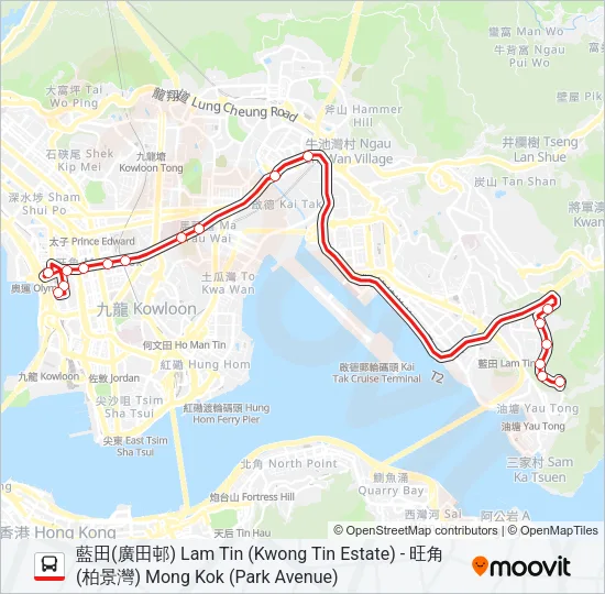 16X Bus Line Map