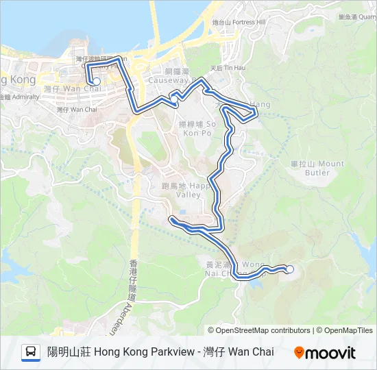 巴士HR46的線路圖