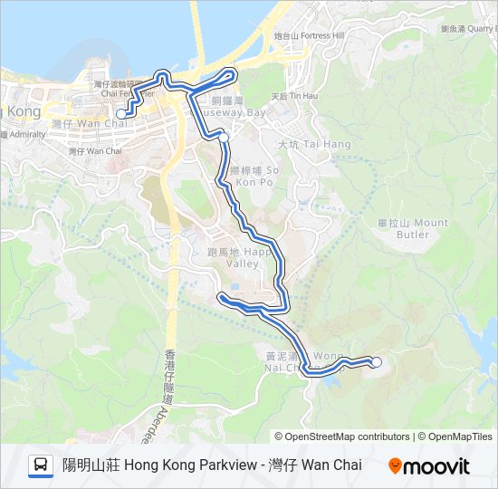 巴士HR46的線路圖