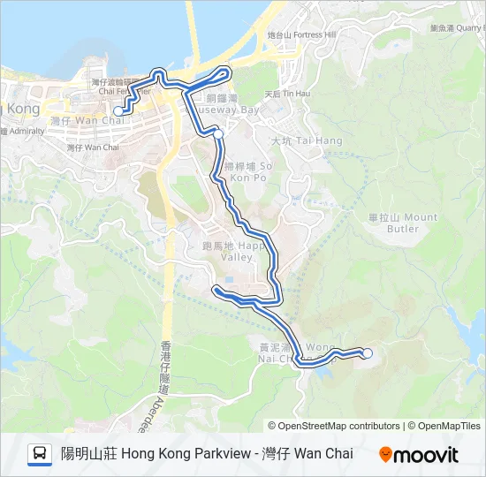 巴士HR46的線路圖