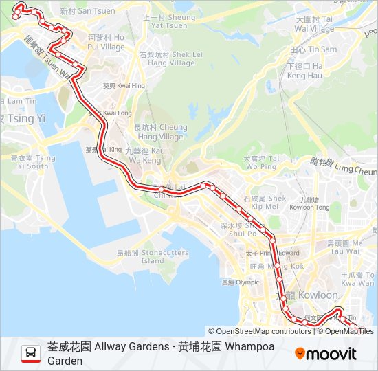 巴士30X的線路圖