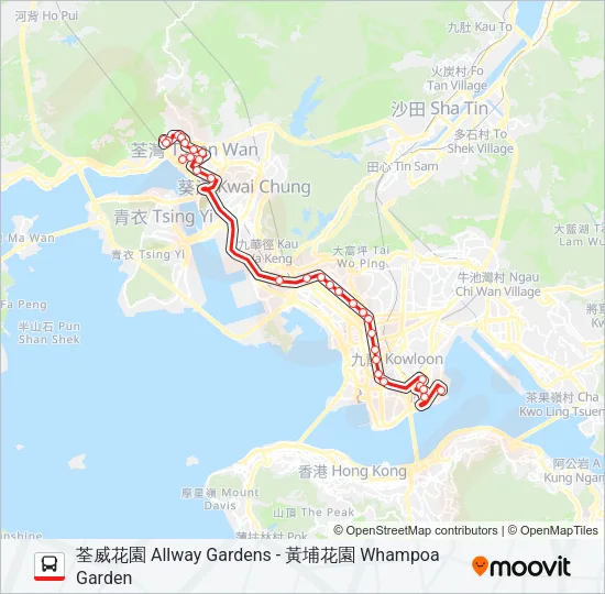 30X Bus Line Map
