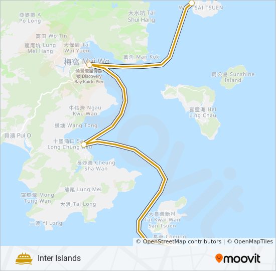 橫水渡 ferry Line Map