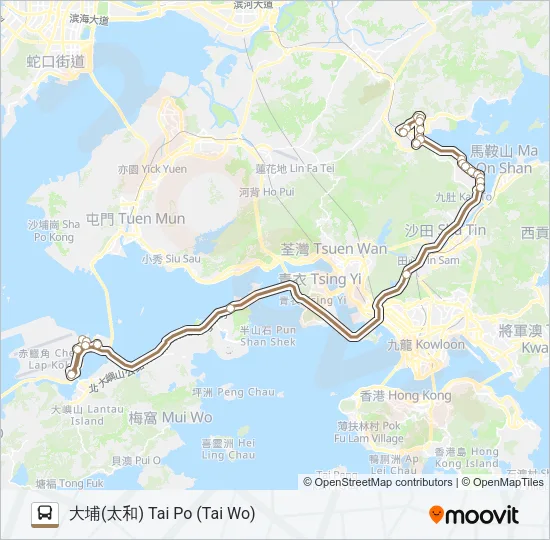 A47X Bus Line Map