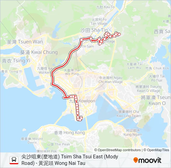 N283 Bus Line Map