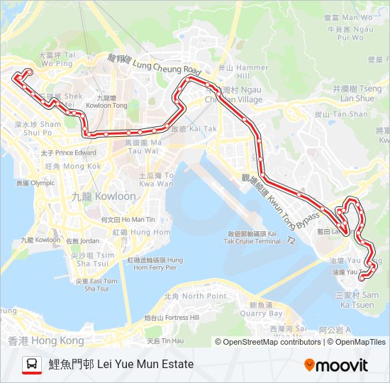 巴士6P的線路圖