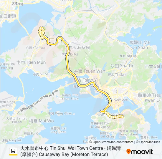 969N Bus Line Map