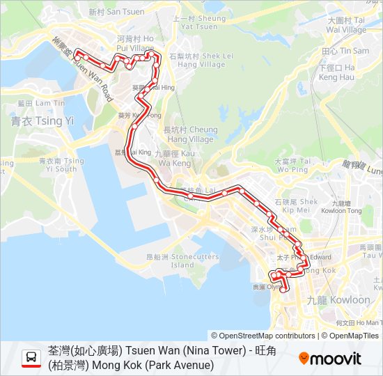 巴士33A的線路圖