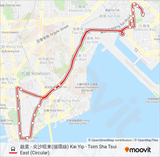 224X Bus Line Map