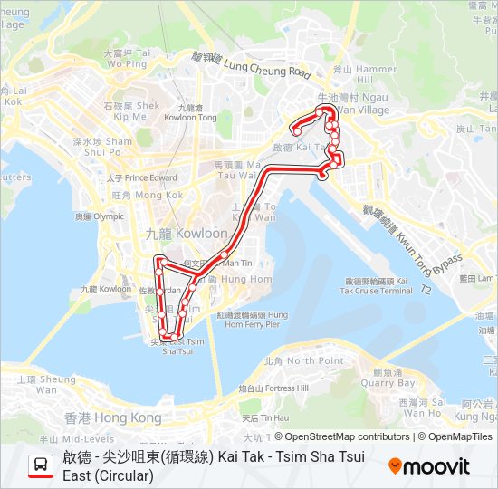 巴士224X的線路圖