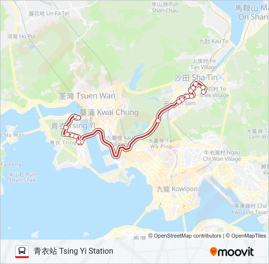 249X Bus Line Map