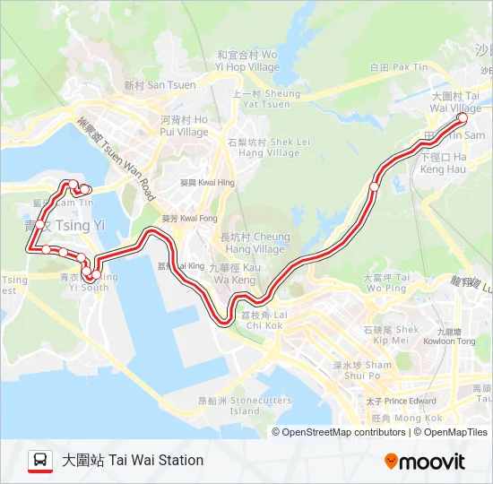 249X Bus Line Map