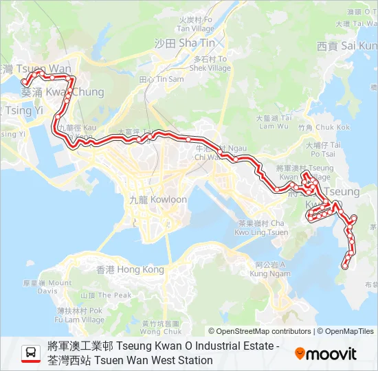 290B Bus Line Map