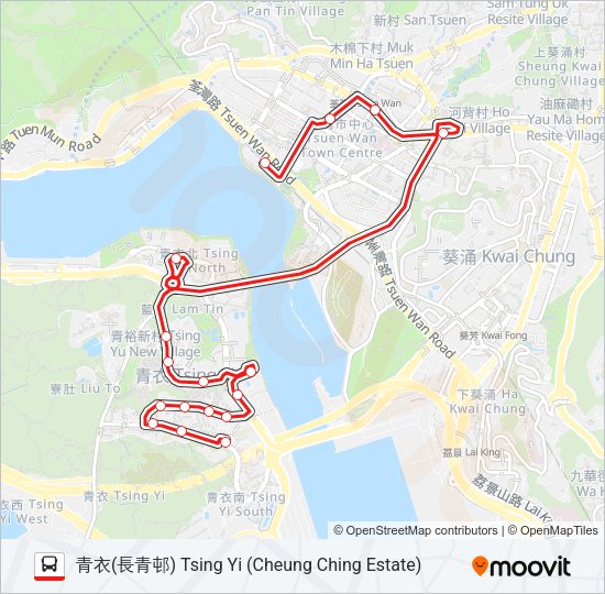 巴士43B的線路圖