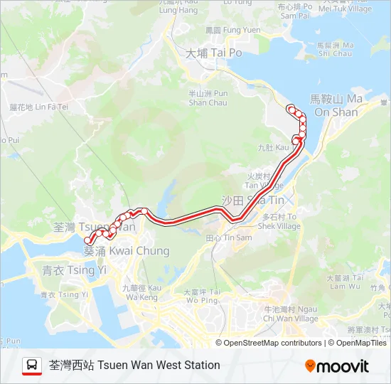 43P Bus Line Map