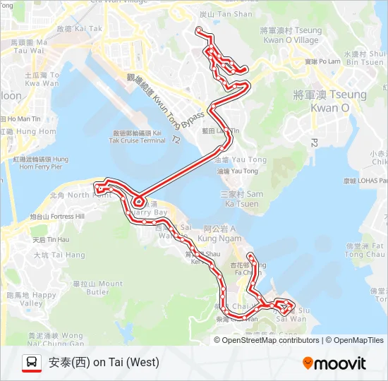 613A Bus Line Map