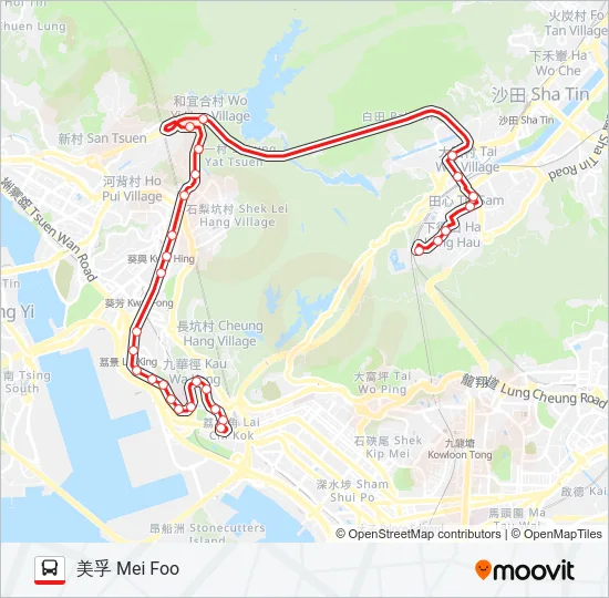 46X Bus Line Map