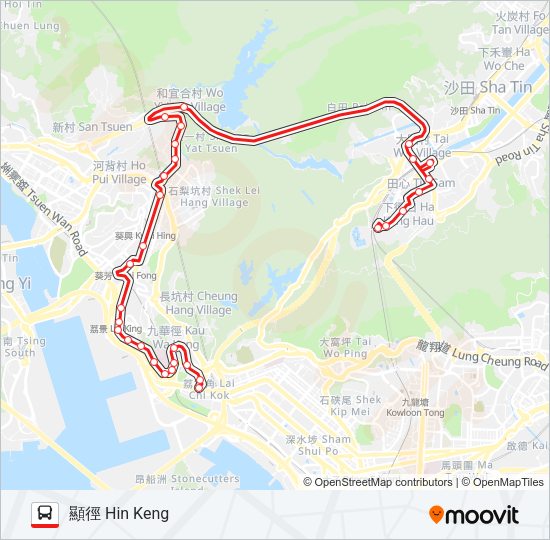 巴士46X的線路圖