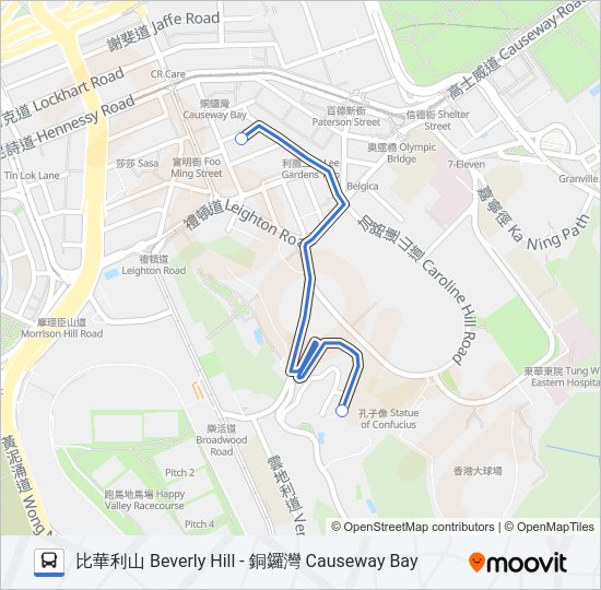 巴士HR51的線路圖