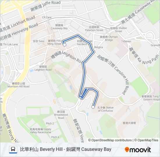 巴士HR51的線路圖