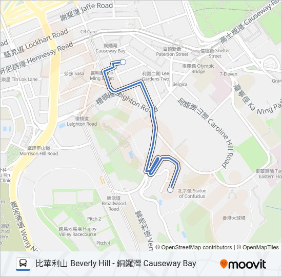 巴士HR51的線路圖